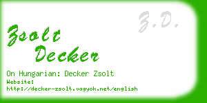 zsolt decker business card